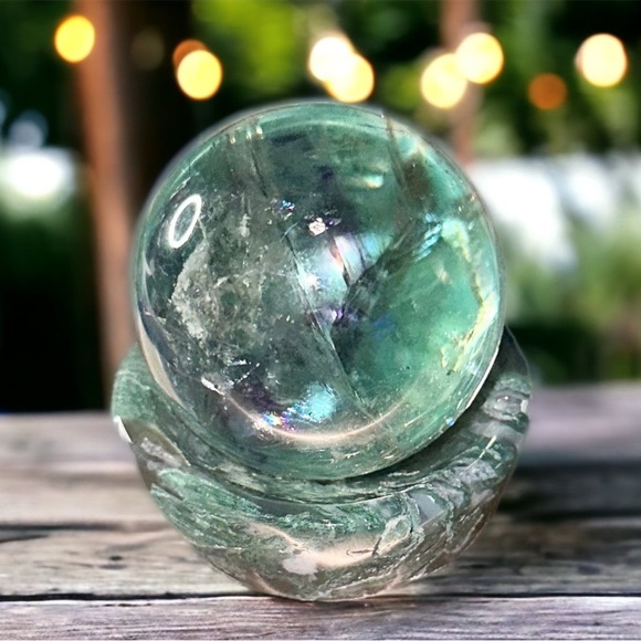 Other - Clear rainbow fluorite sphere